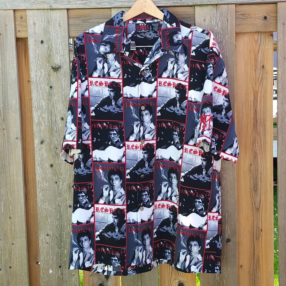 Dragonfly Clothing Co. Scarface Tony Montana Cuban Shirt Men's Size XL VTG